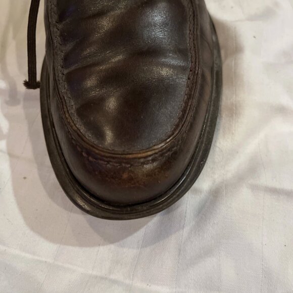 Salvatore Ferragamo Shoes Mens Size 9.5 D Brown Leather Oxford Vintage Lace Up